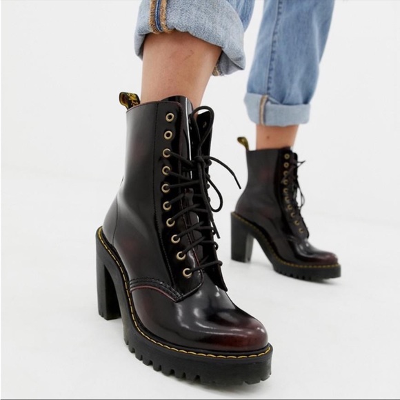 Dr. Martens Red Heeled Kendra Boots Women's Size 9 EU41 Arcadia Leather … - Picture 3 of 17
